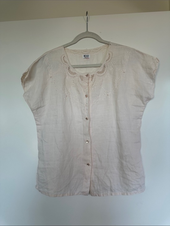 Milano Tops - Milano Blush Pink Linen Blouse